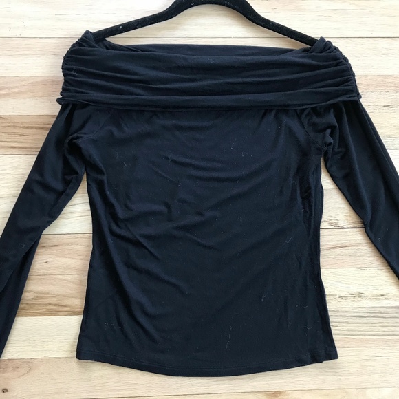 BP. Off the Shoulder Top Black Long Sleeve Shirt - Picture 4 of 8